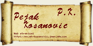 Pejak Kosanović vizit kartica